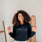 I Am Enough Crop Hoodie